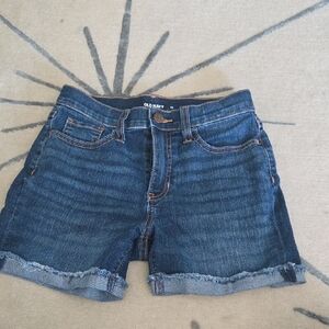 Old Navy Blue Jean Shorts High-Waisted Cuffed